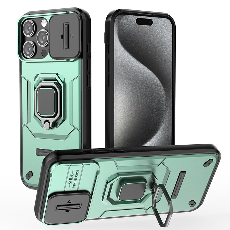 Suitable for iPhone 17 phone cases, iPhone 16 stand magnetic phone cases, Apple push-pull dust-proof lens shells in a bluish-green color Suitable for iPhone 17 phone cases, iPhone 16 stand magnetic phone cases, Apple push-pull dust-proof lens shells in a bluish-green color