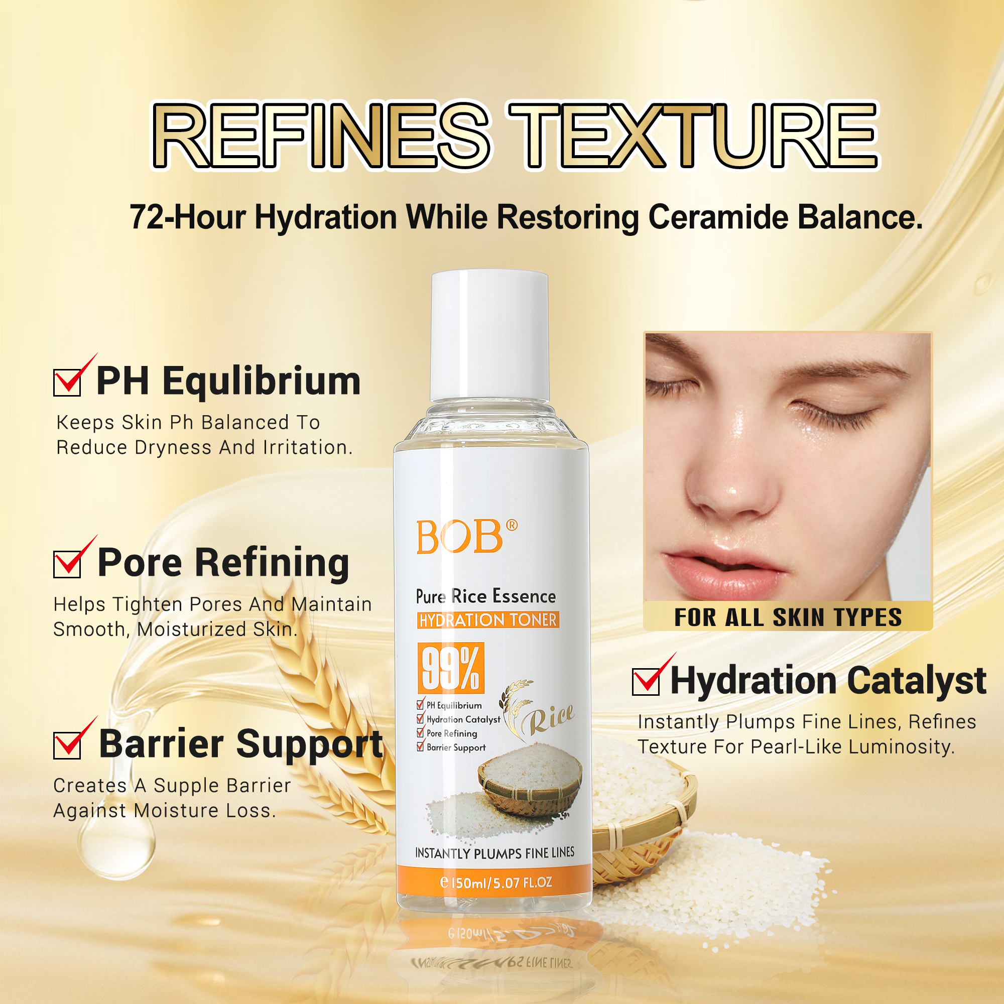 BOB Pure Rice Toner Specification image