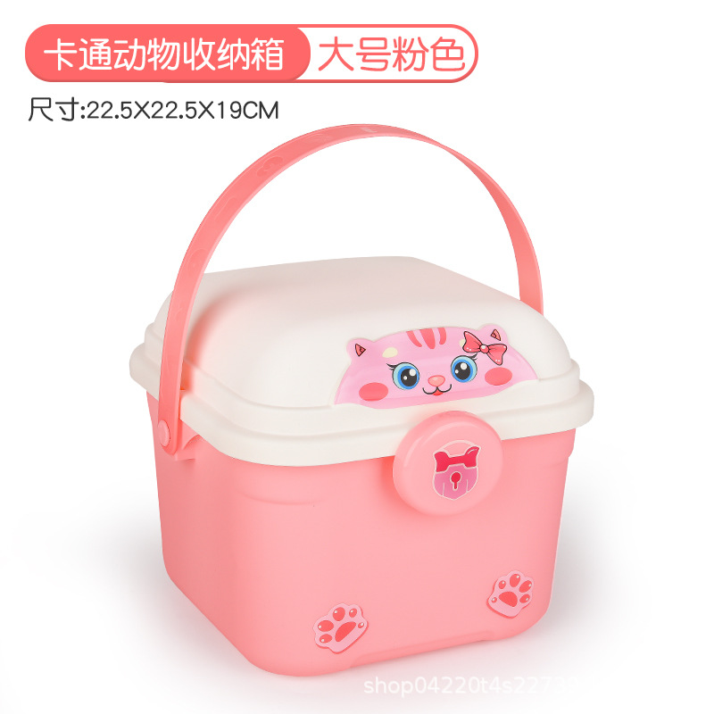 卡通柴犬可叠加收纳盒 多色便携储物箱 儿童玩具整理箱 家用杂物收纳盒详情4