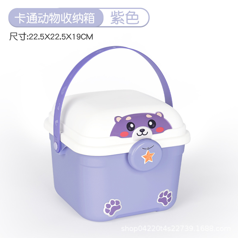 卡通柴犬可叠加收纳盒 多色便携储物箱 儿童玩具整理箱 家用杂物收纳盒详情3