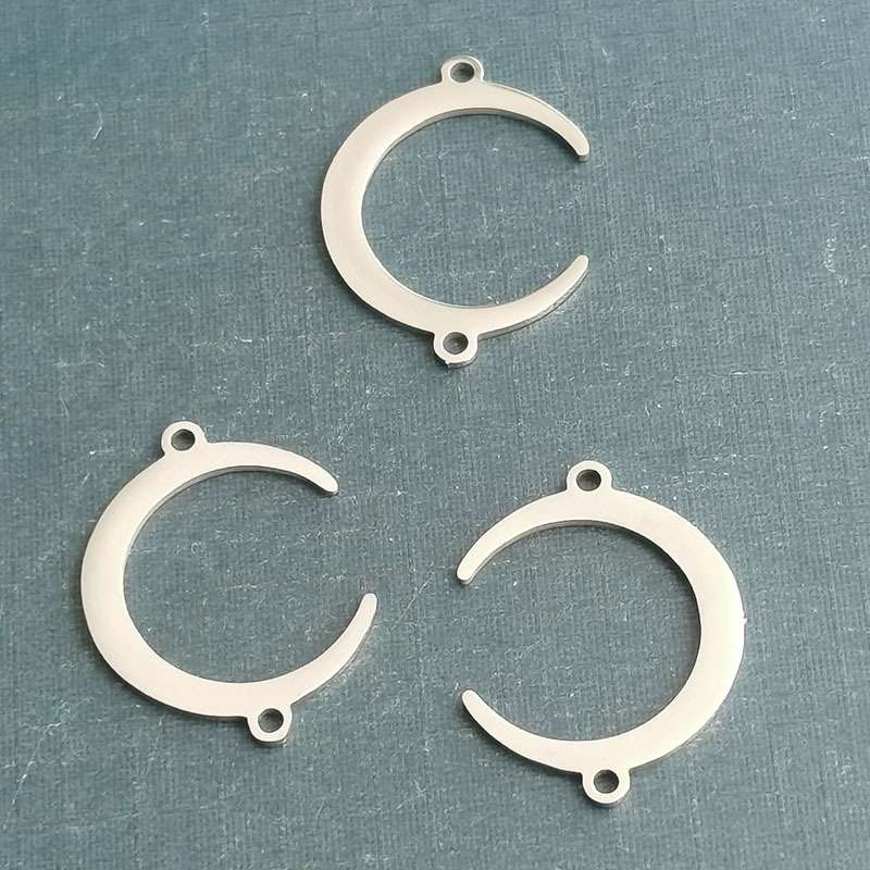 Stainless steel titanium steel necklace, pendant, bracelet, connector, accessory, pole dance girl, moon rugby Specification image