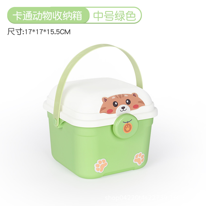 卡通柴犬可叠加收纳盒 多色便携储物箱 儿童玩具整理箱 家用杂物收纳盒详情5