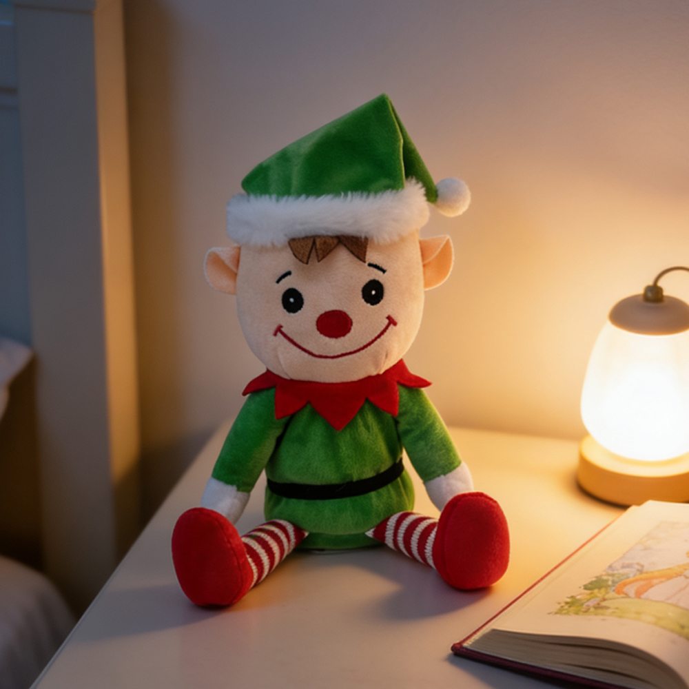 Cross-border new product: Long-legged Christmas elves that can sing, shake and talk, funny Christmas atmosphere toys, plush electric toys Item Picture