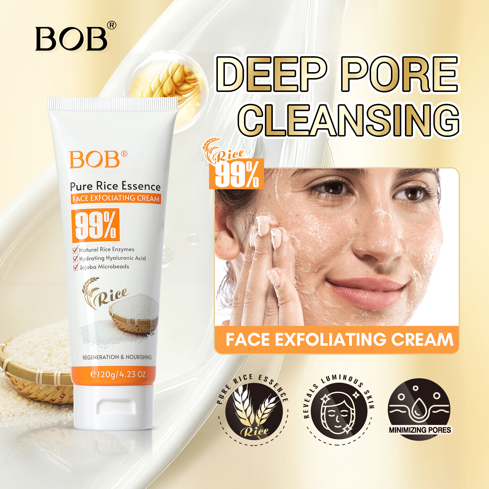 BOB Pure Rice Essence Exfoliating Cream