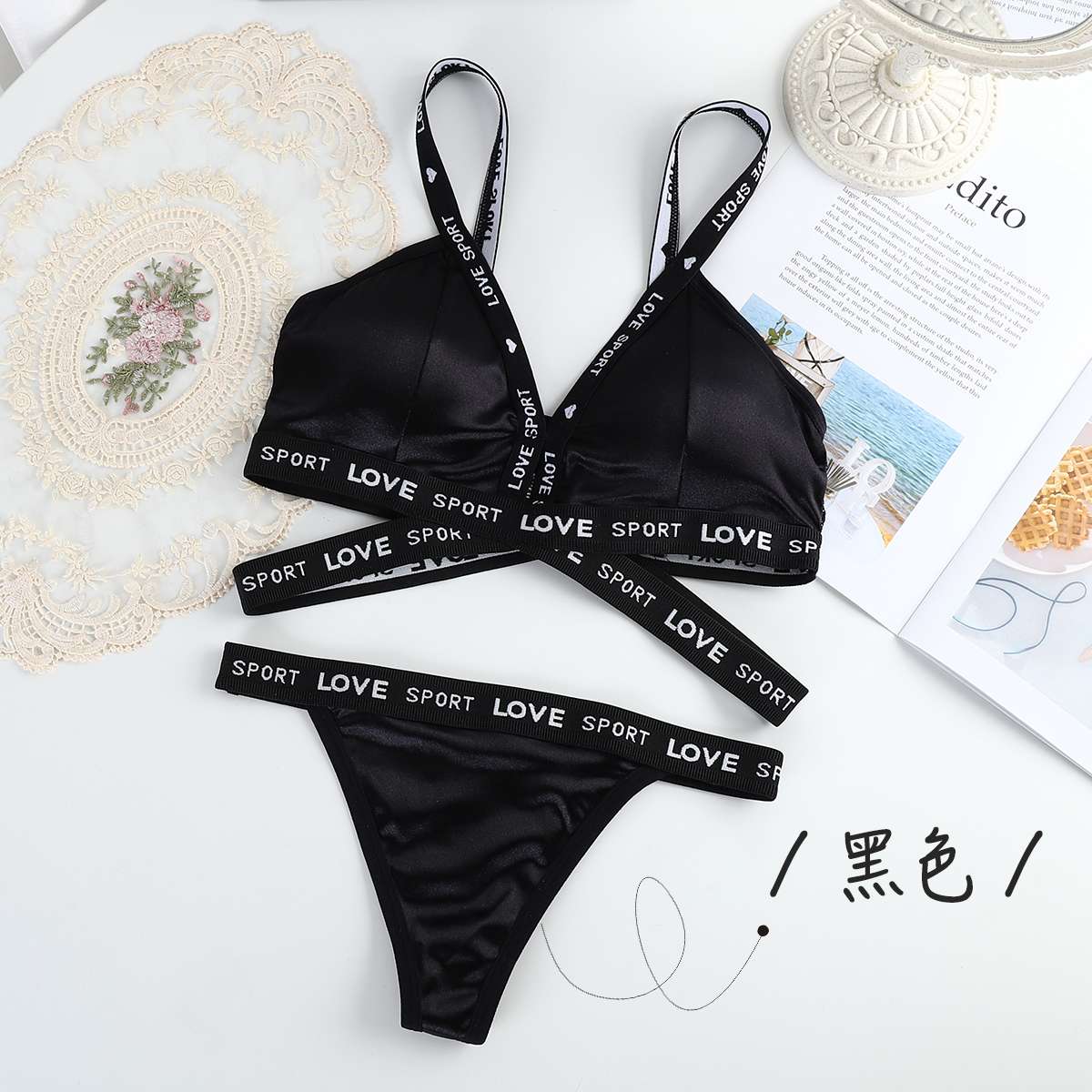 European and American lace set gathering bra undefined