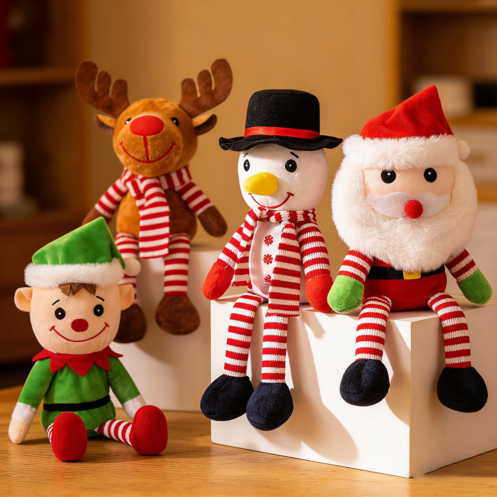 Cross-border wholesale new products: long-legged Santa Claus, elf snowman, elk, singing, shaking, learning to speak, funny Christmas atmosphere toys, plush electric toys