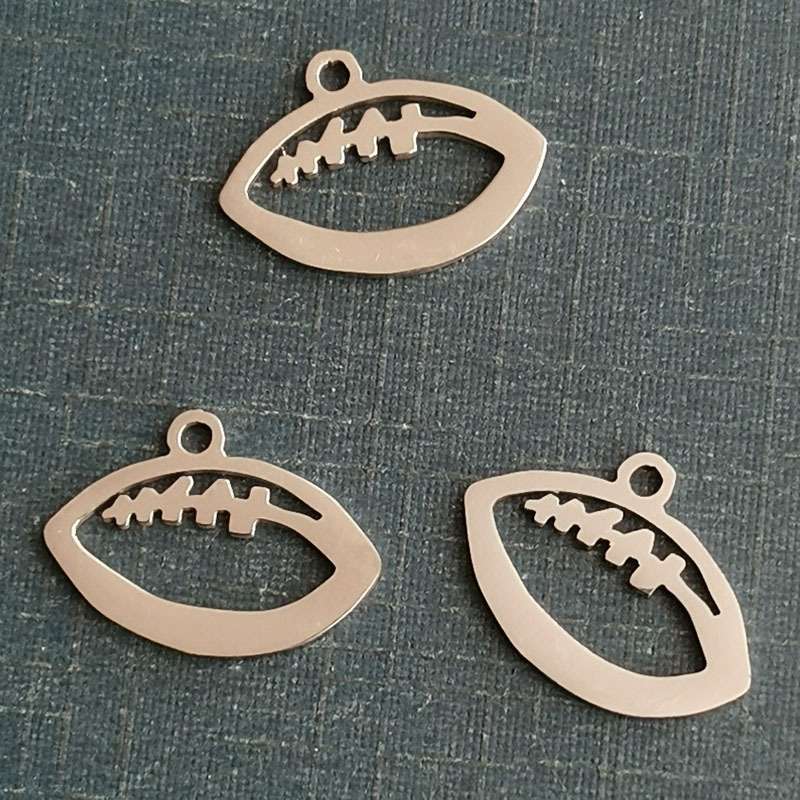 Stainless steel necklace, titanium steel pendant, bracelet, connector, accessory, tower number, rugby ball Item Picture