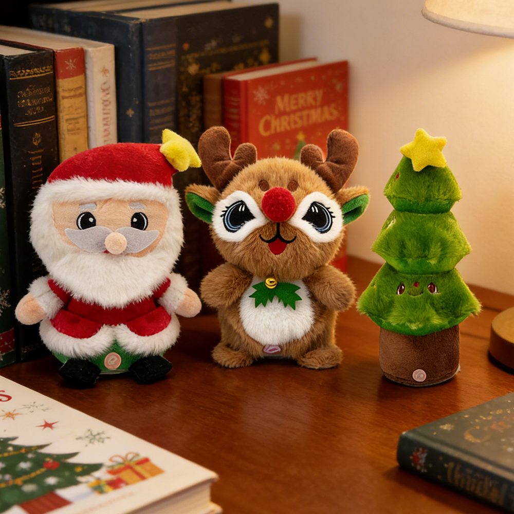 Cross-border new products: short-legged Santa Claus, Christmas tree, reindeer singing, shaking, talking, funny Christmas atmosphere toys, plush electric toys Application Scenario