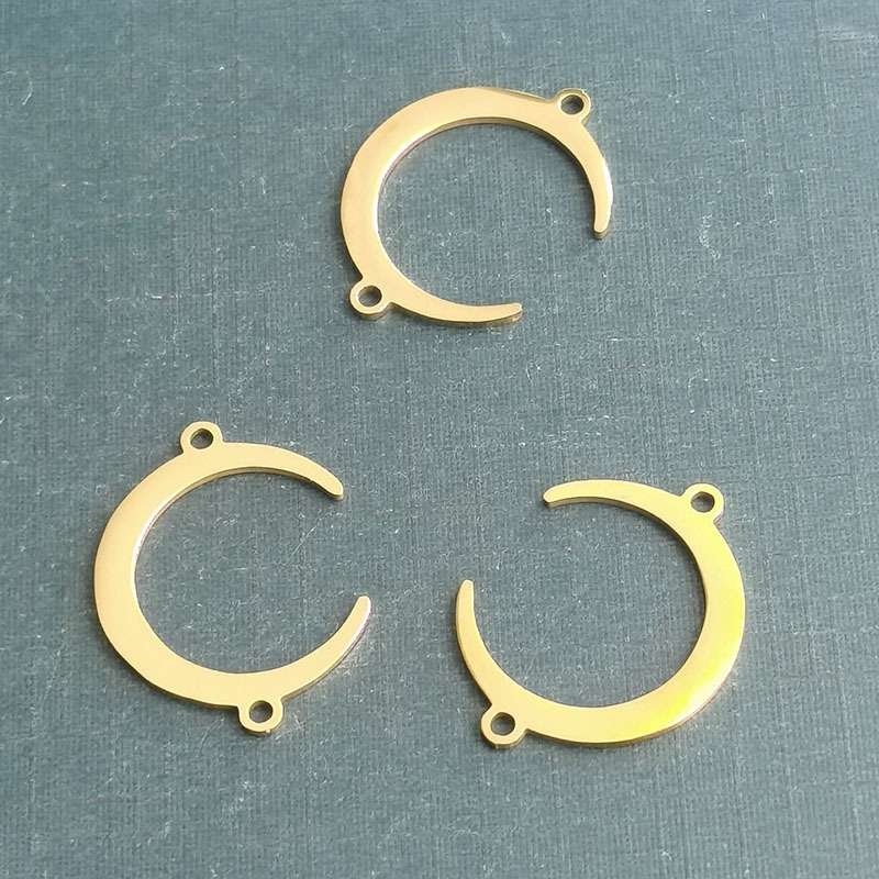 Stainless steel titanium steel necklace, pendant, bracelet, connector, accessory, pole dance girl, moon rugby detail image 4