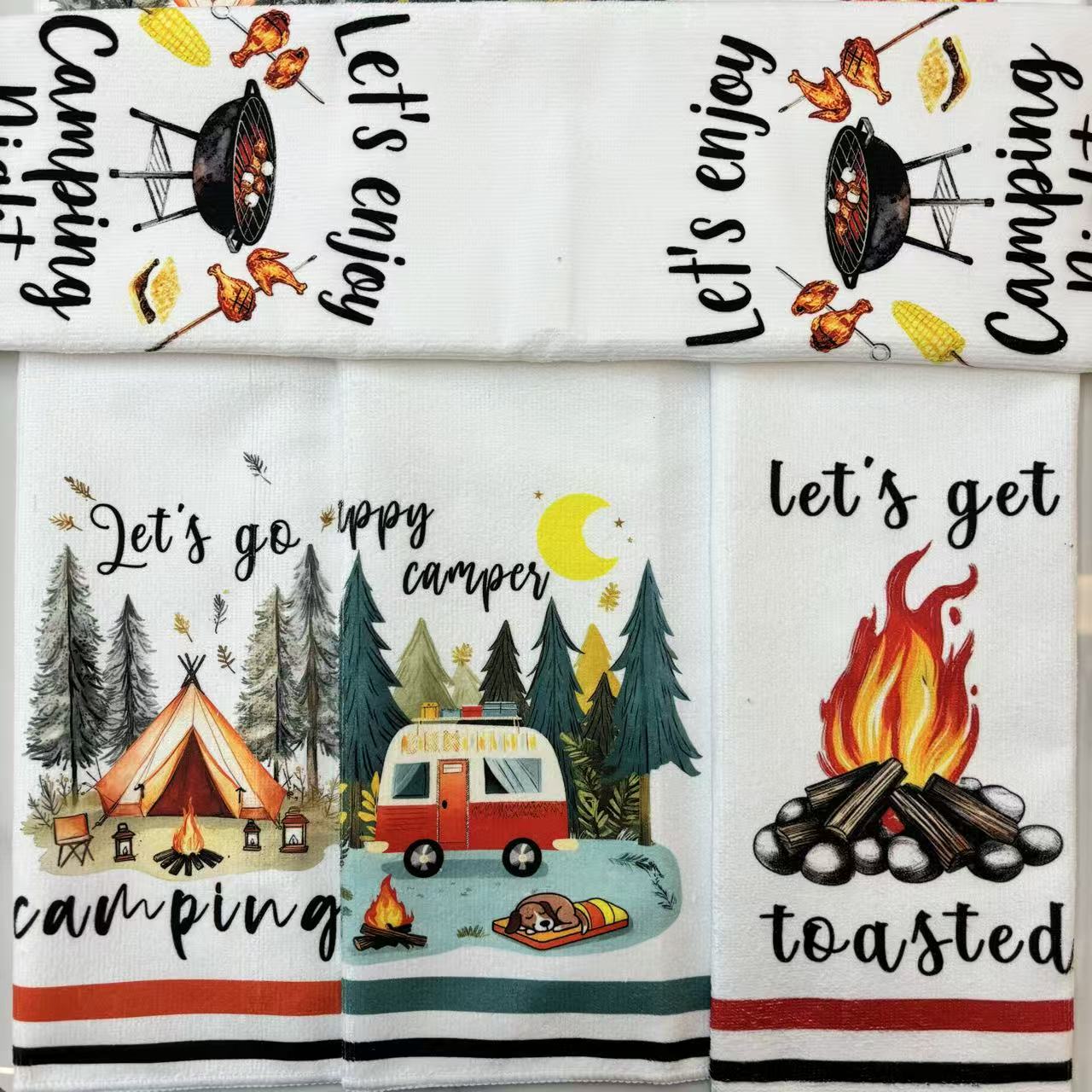 Bahia露营印花茶巾，户外野营餐垫，多功能清洁抹布40*60cm