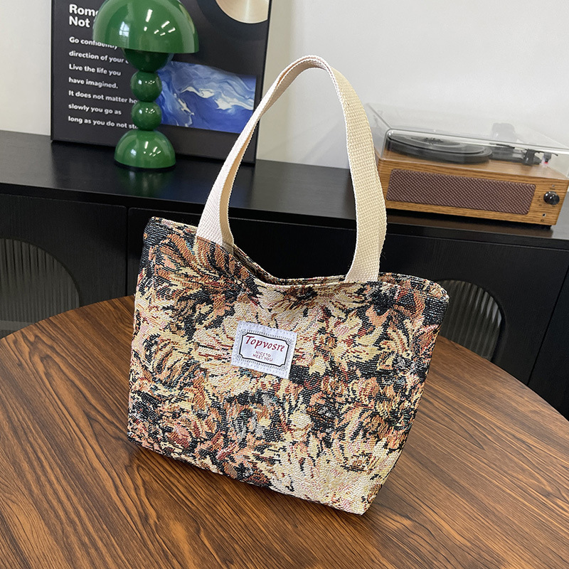 mori fashion printed handbag nylon breathable all-match commuter bag large capacity leisure work lunch bag wholesale details Picture