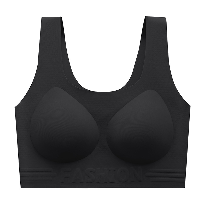 invisible liquid foundation seamless underwear women's breathable comfortable fixed cup without steel ring gathering bra details Picture