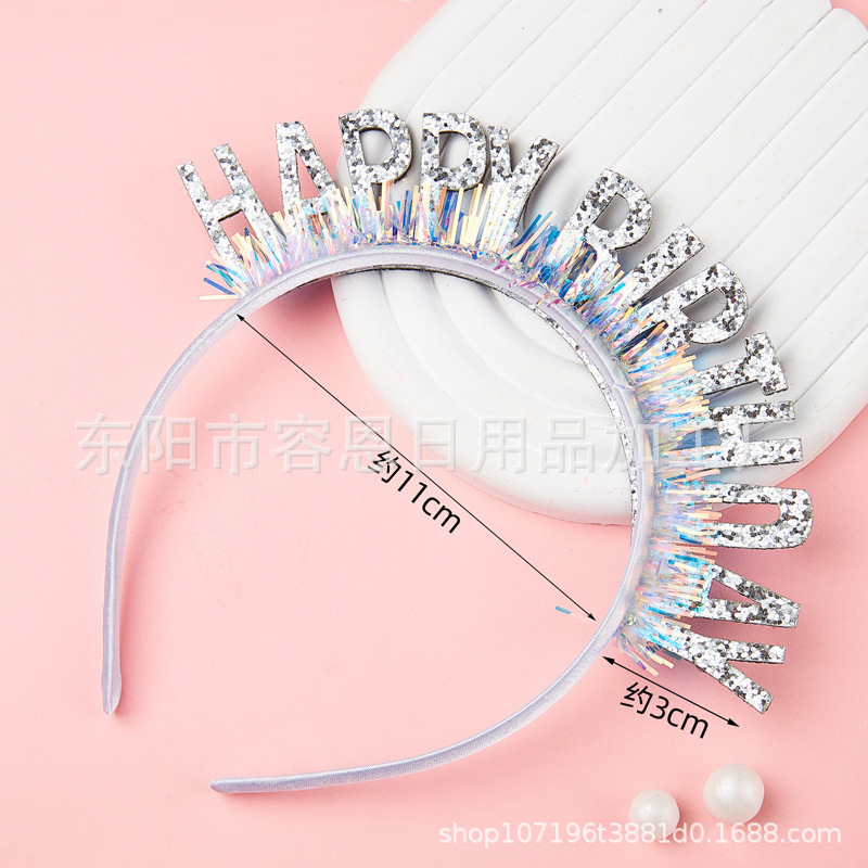 english letters sequins headband party decoration birthday hat korean style colorful girl headband wholesale Application Scenario