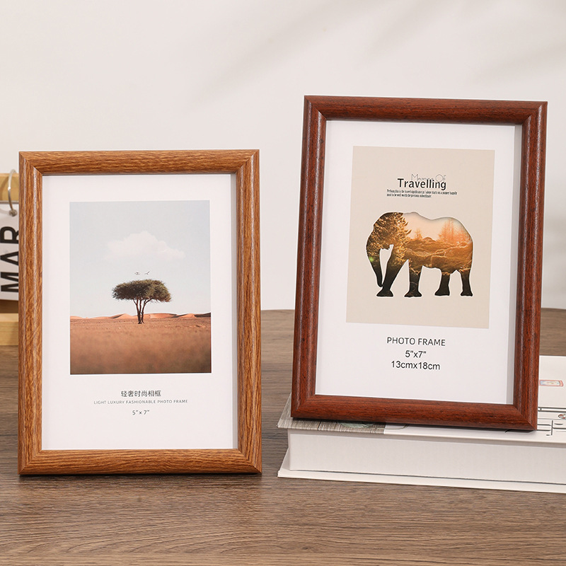 photo frame 6-inch photo frame wholesale empty frame table decoration advanced sense 10-inch a4 creative simple arc wooden puzzle picture frame Specification drawing