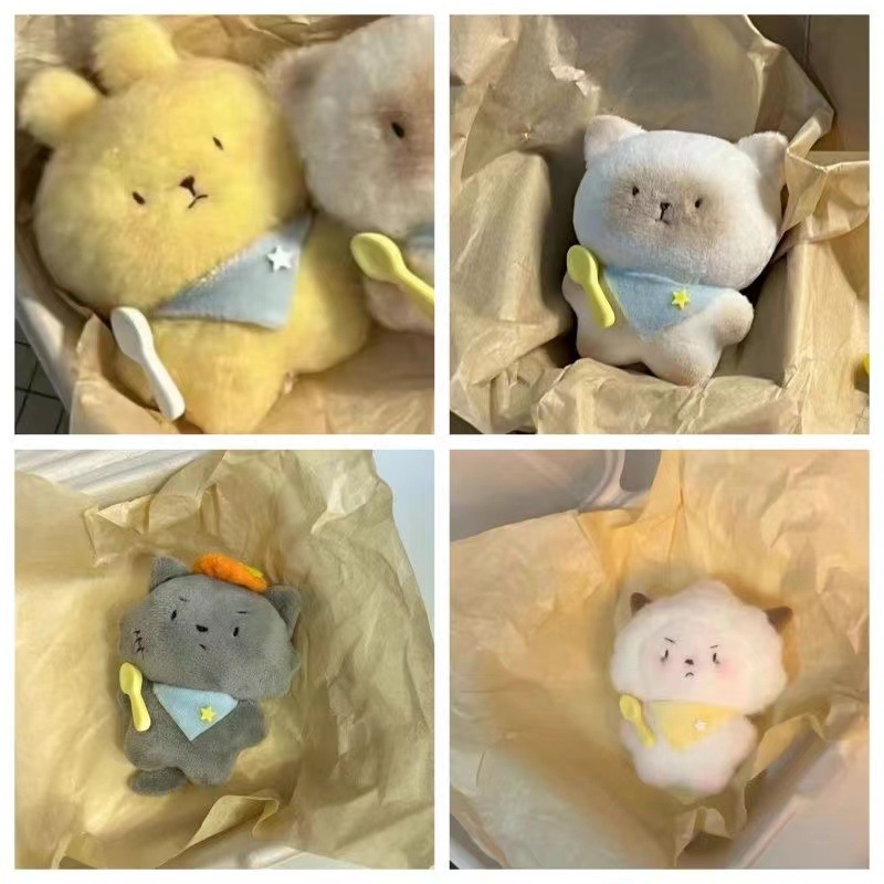 creak dried rice kitten dried rice rabbit pendant cute doll plush doll schoolbags girlfriend gifts keychain Application Scenario