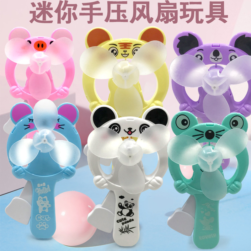 2022 new portable fan mini handheld hand pressure cartoon little fan summer push small gift full figure