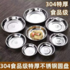 stainless steel plate 304 plate round plate flat plate thickened dish kindergarten canteen seasoning dish plate small round dish full figure