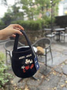 korean dongdaemun printed woolen shoulder crossbody tote lambswool handbag women's large capacity autumn and winter knitting Specification drawing