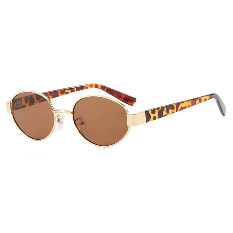 old qian style metal sunglasses trendy men and women retro internet hot high-grade sunglasses round face street shooting hong kong style sun glasses details Picture