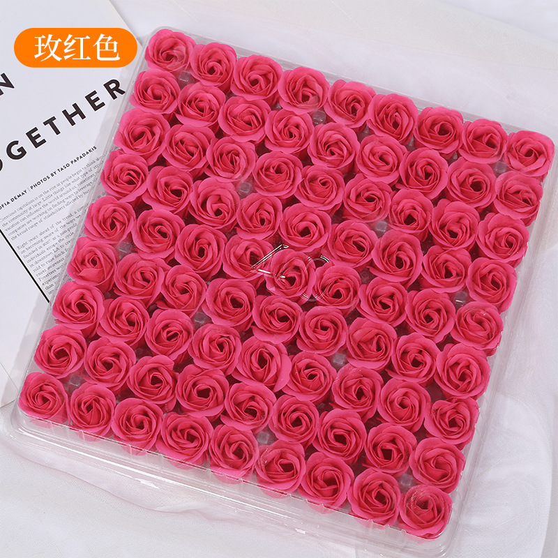 soap flower three-layer flower head without base manual thickened artificial rose gift box soap flower head valentine's day gift full figure