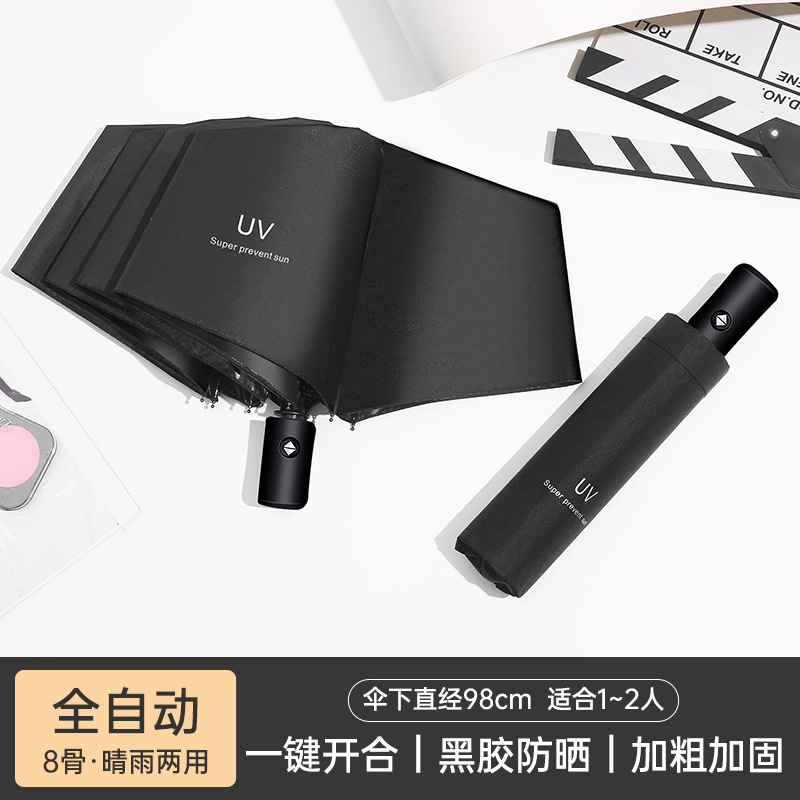 ten-bone automatic folding umbrella wholesale vinyl sun umbrella rain or shine dual-use umbrella sun umbrella advertising umbrella printed logo full figure