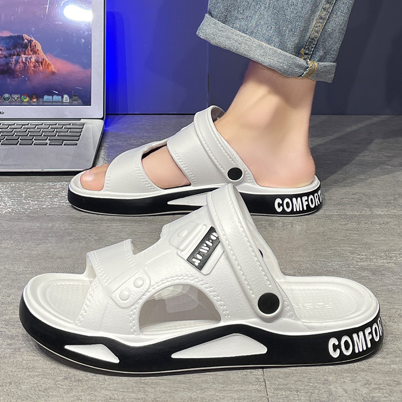 eva sandals men's shoes summer outdoor dual-use driving slippers lightweight and wear-resistant beach shoes casual trend sandals men full figure