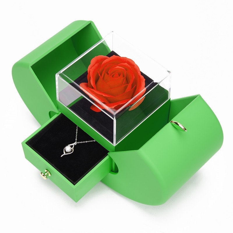 cross-border hot christmas apple jewelry box preserved fresh flower high-end jewelry box amazon jewelry necklace gift box Specification drawing