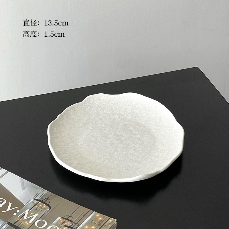 ins style irregular rock pattern ceramic plate good-looking cake plate dessert dessert plate creative small plate details Picture