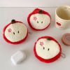 cute apple coin purse creative cartoon plush pendant mini bag student earphone bag data cable storage small bag Specification drawing