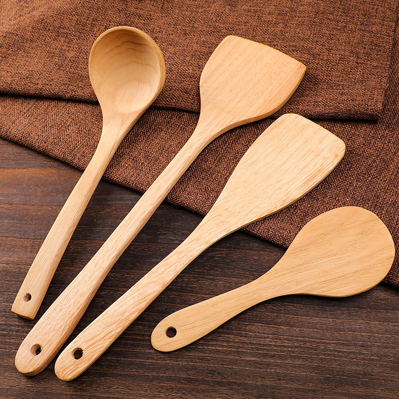 wood spatula non-stick pan dedicated spatula wooden kitchenware long handle wood spatula household paint-free wax-free Application Scenario