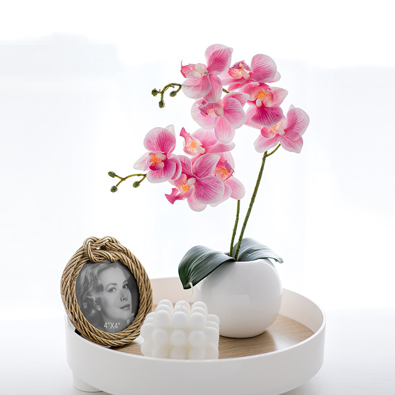 artificial flower new chinese butterfly orchid factory home decoration wedding bouquet fake flower set ornament decoration Item Picture