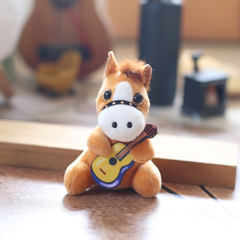 internet celebrity cute violin pony pendant plush toy toy bag bag charm keychain ragdoll doll Specification drawing