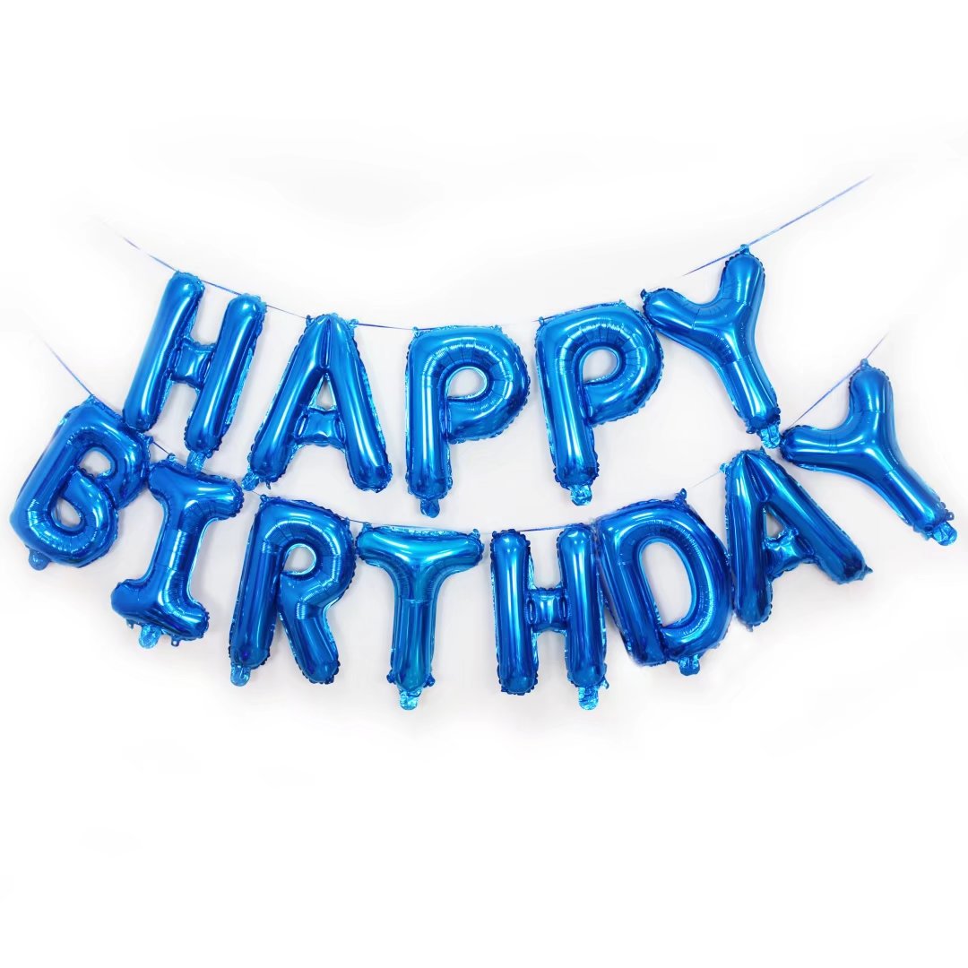 16-inch happy birthday letter aluminum balloon children's birthday party balloon package full figure