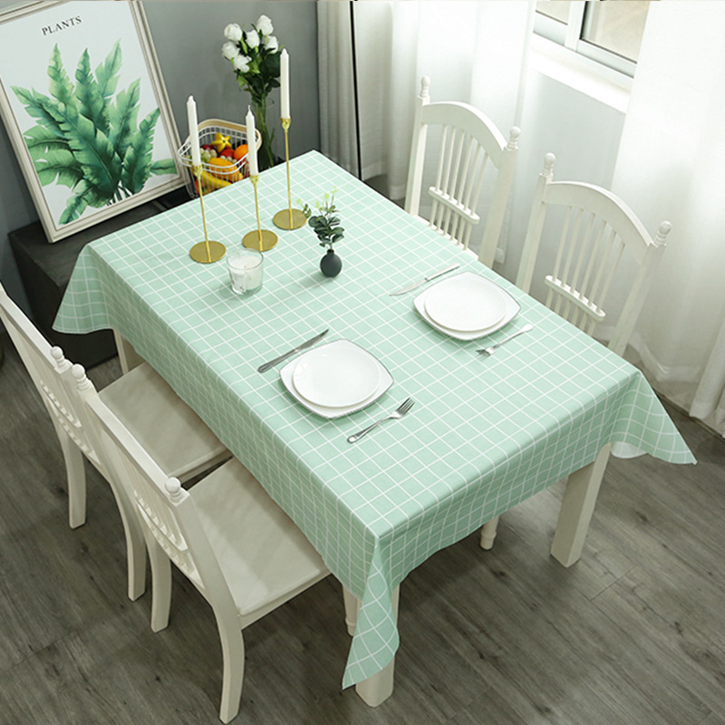 peva simple waterproof and oil-proof home modern style tablecloth fruit heat-proof and disposable plaid tablecloth Application Scenario