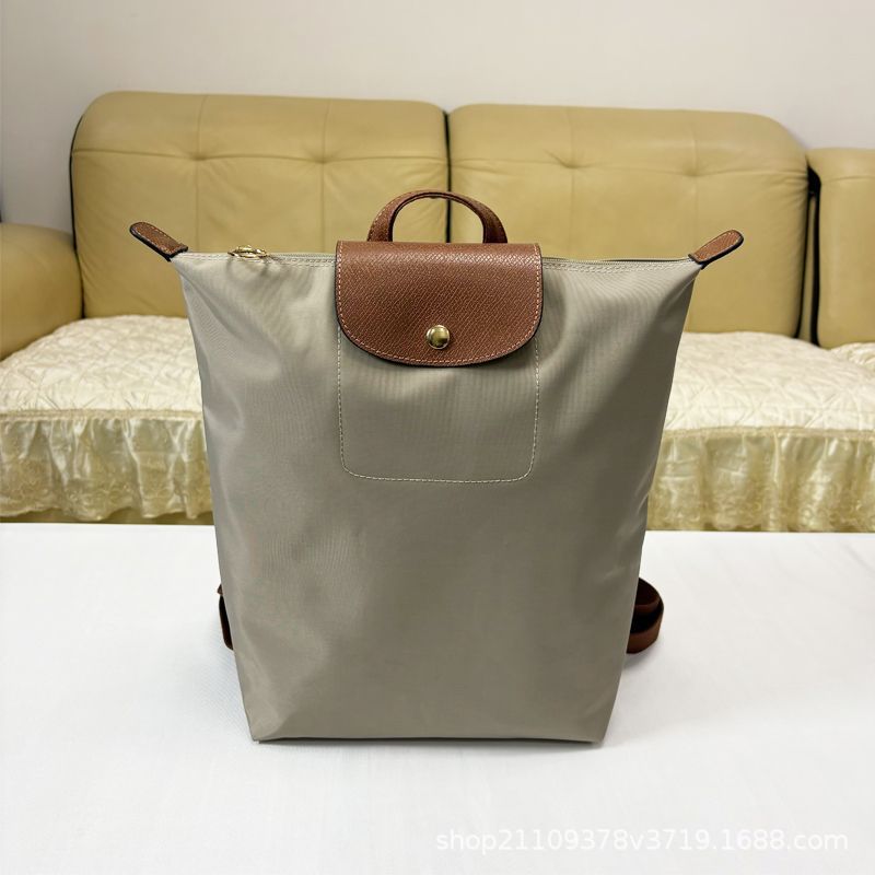 new longqi backpack large nylon folding waterproof rucksack large capacity dumpling bag men's and women's commuter schoolbag Item Picture