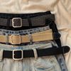 woven stretch casual men's belt alloy punch-free pin buckle elastic women's canvas trendy belt Item Picture