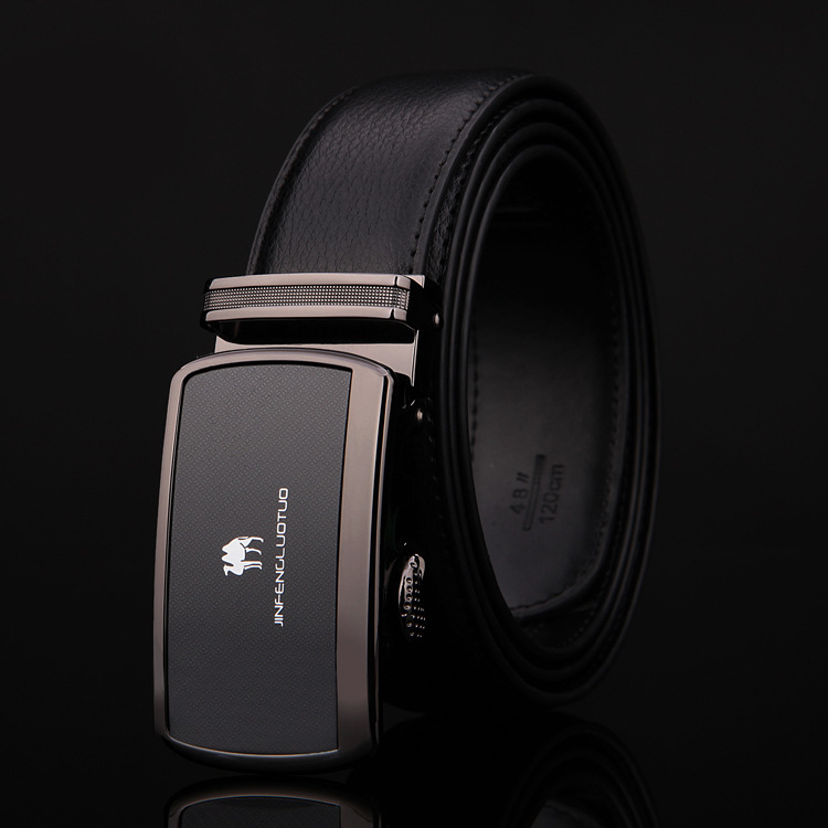 pure cowhide business men's belt hot sale automatic buckle men's pant belt leather belt men's wholesale details Picture