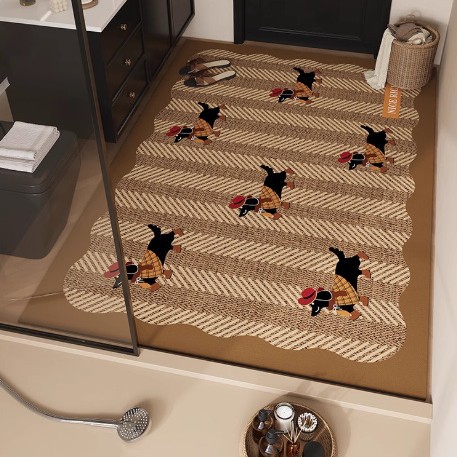 bathroom absorbent floor mat large size bathroom entrance full non-slip floor mat toilet sink diatom ooze carpet Application Scenario