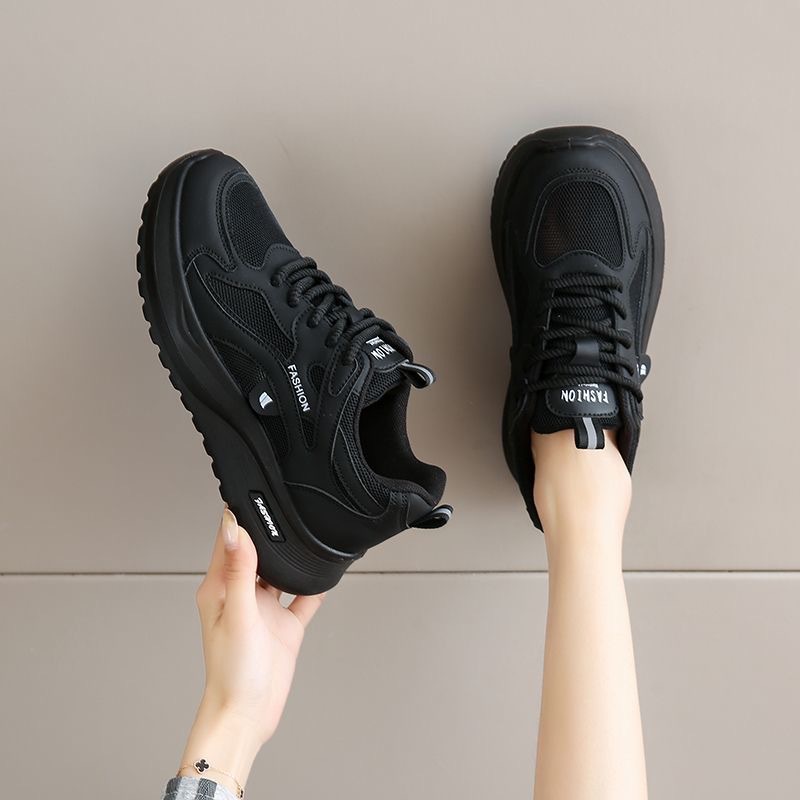 women's soft-soled black daddy shoes summer breathable lightweight non-tired work shoes non-slip sneakers Item Picture