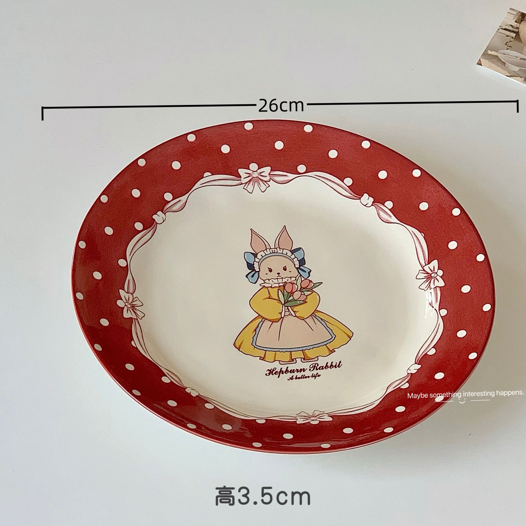 net red ceramic plate high-grade household dinner plate plate ins style good-looking plate salad dish fish dish soup plate Specification drawing