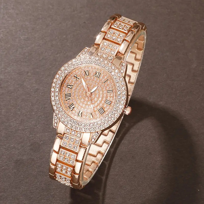 customized cross-border cornucopia hand women's diamond-embedded light luxury watch student roman pattern full diamond starry sky elegant jewelry women's watch full figure