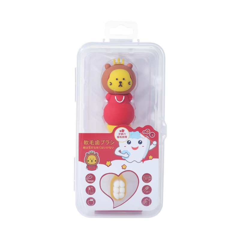 0-3 children's soft-bristle toothbrush yunrou wangenmao silicone non-slip handle cartoon baby toothbrush manufacturer Specification drawing