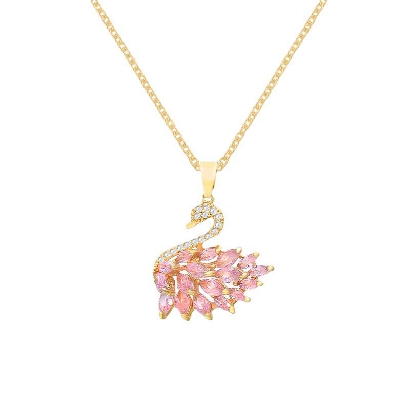 europe and america cross border light luxury micro-inlaid personalized titanium steel necklace women's fashion ins high sense clavicle chain jewelry non-fading Item Picture