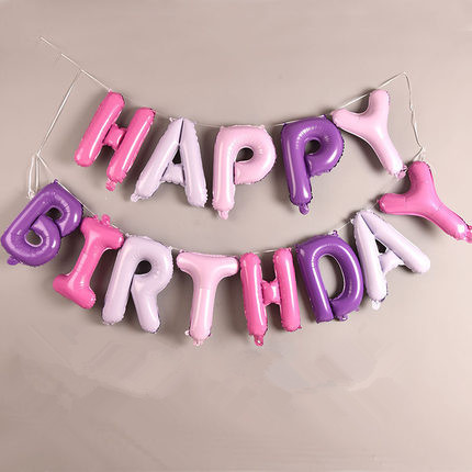 16-inch happy birthday letter aluminum foil balloon set rose gold happy birthday party balloon decoration Application Scenario