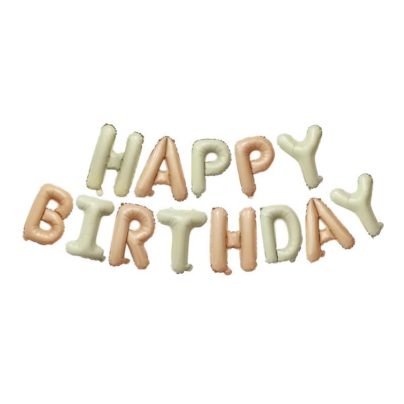 16-inch english happy birthday happybirthday letter children's birthday party decoration aluminum film balloon Specification drawing