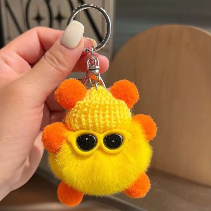 cute imitate rex rabbit fur small briquette handbag pendant plush doll schoolbag pendant car key ring plush gift Application Scenario