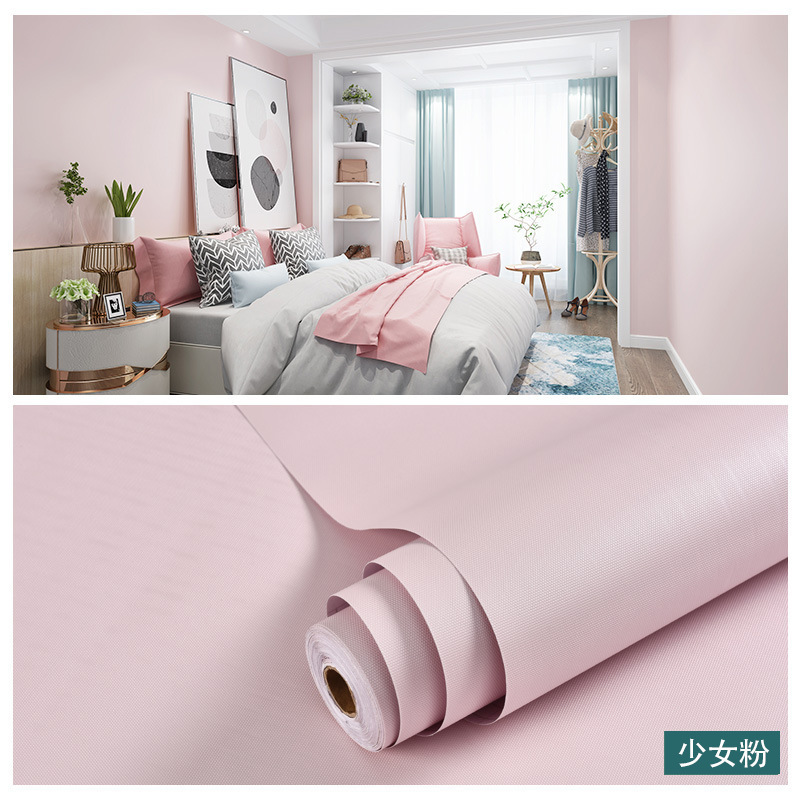 wholesale wallpaper self-adhesive solid color waterproof wall stickers bedroom living room light luxury thickened moisture-proof wall stickers self-adhesive wallpaper full figure