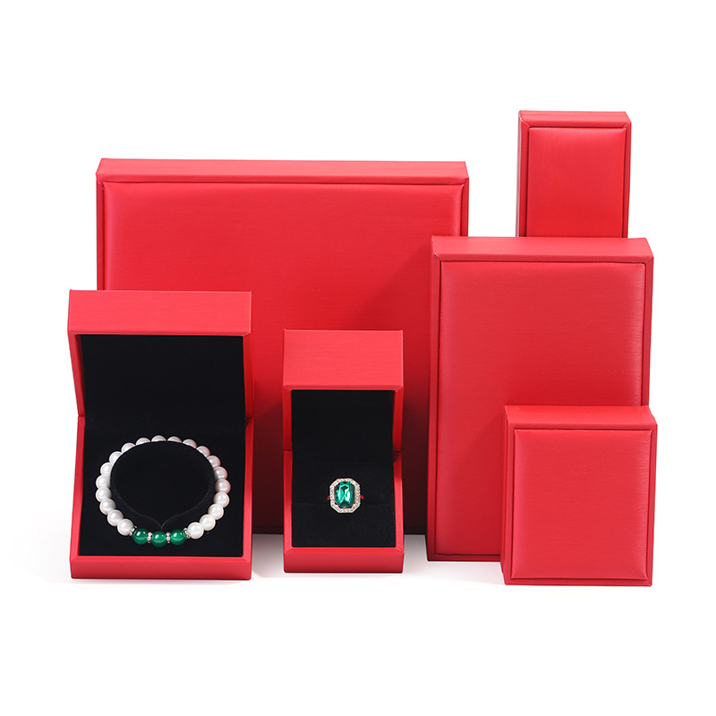 right angle straight edge brushed pu leather jewelry box ring ear stud box ornament jewelry box bracelet necklace box full figure