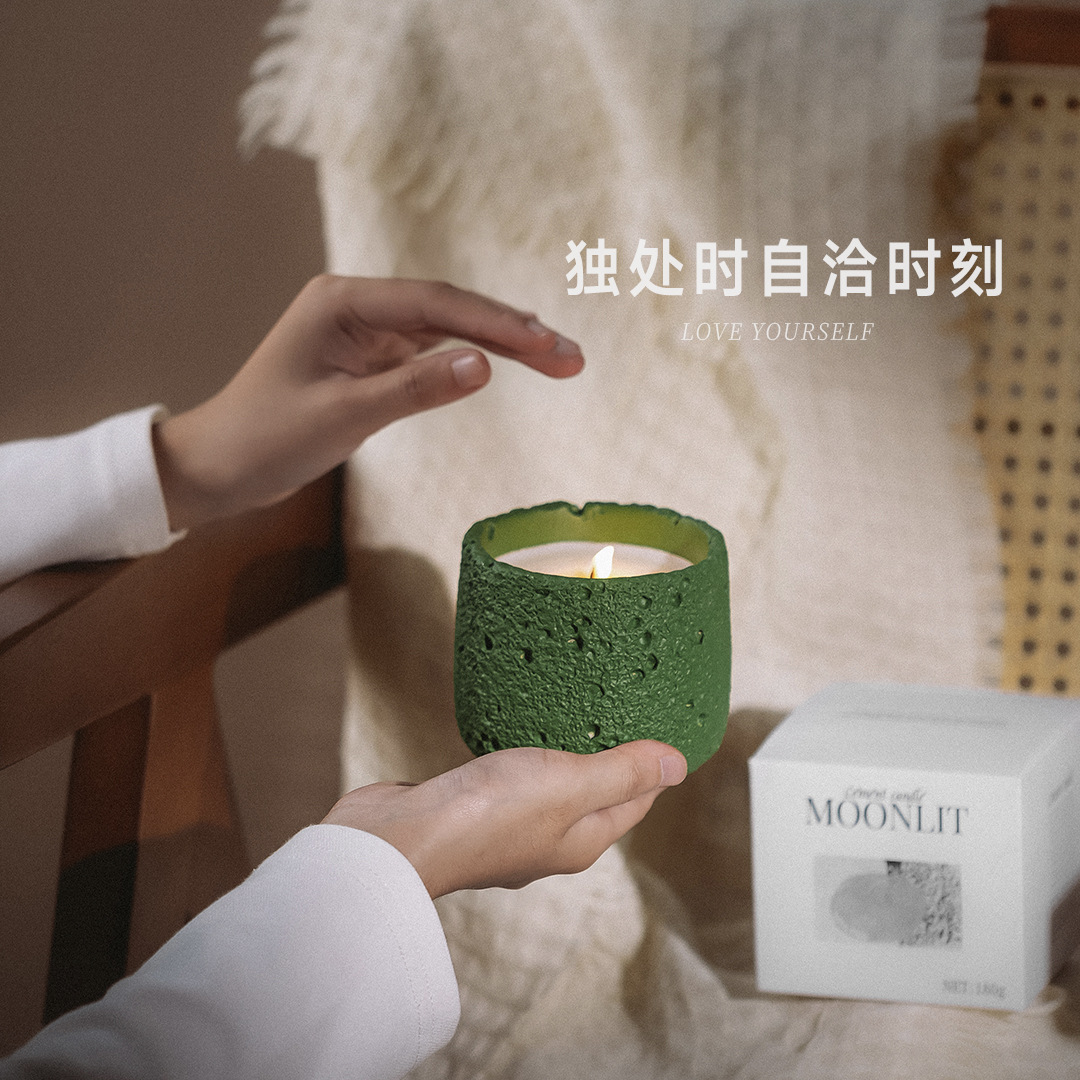 byme hundred secret moonlight night time wooden core aromatherapy candle high-end sense of atmosphere soy wax gift birthday candle details Picture