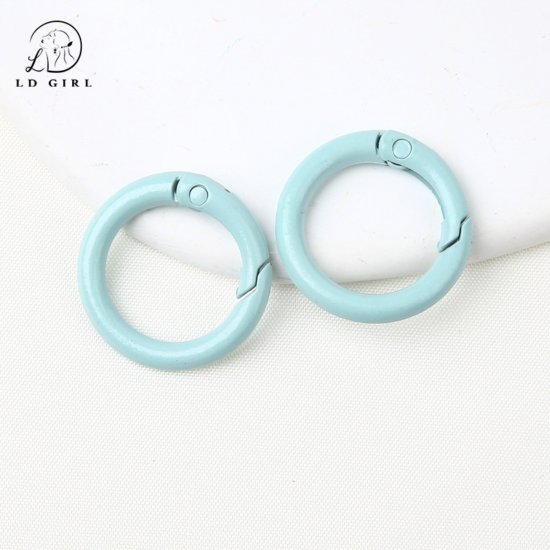 25mm color paint round spring fastener keychain diy ornament accessories spring coil book ring connection circlip Item Picture